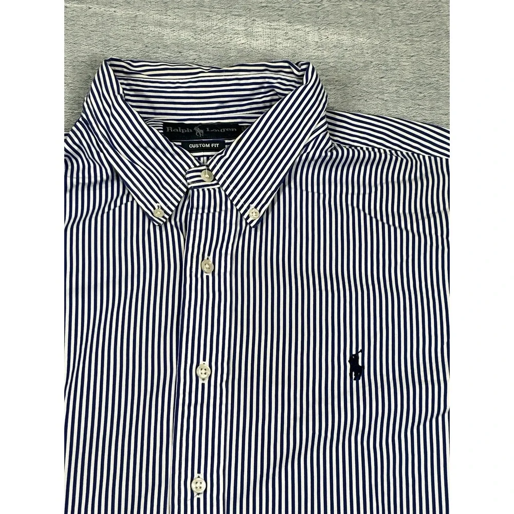 Polo Ralph Lauren Cotton Striped Button Custom Fit 2xl LongSleeve Shirt *Flaw*‎ - Picture 2 of 15